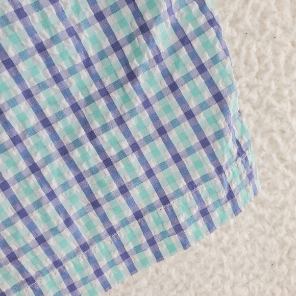 Peter Millar Shorts Mens 36 Seersucker Featherweight Purple White Plaid (37x8.5) - Picture 9 of 14